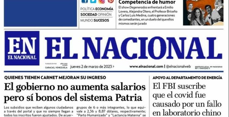 Titulares de la prensa nacional para este jueves 2 de marzo