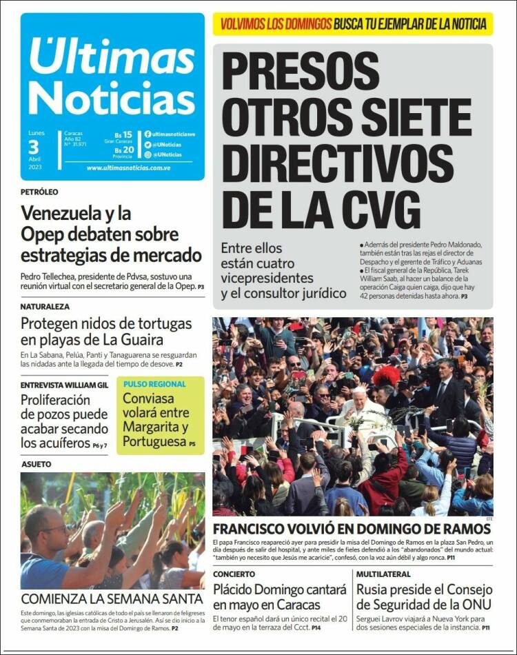 Titulares de la prensa nacional para este 03 de abril