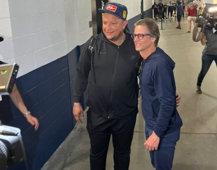 Lorenzo Mendoza compartió con Miguel Cabrera durante su despedida en Detroit (Video)