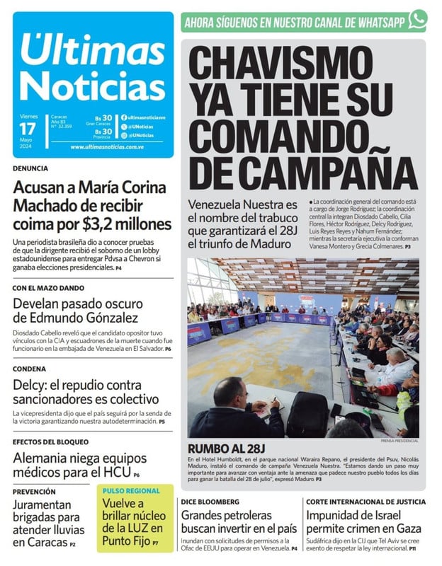 Titulares de la prensa nacional para este 17 de mayo