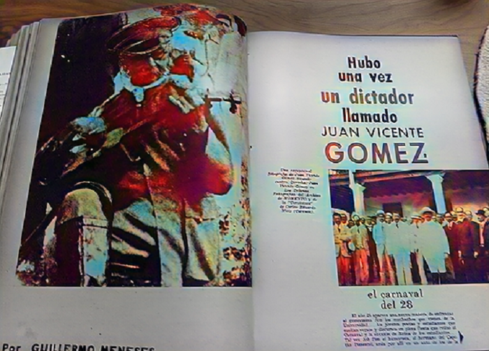 Valioso documento gráfico de la revista Momento: Juan Vicente Gómez tocando cuatro