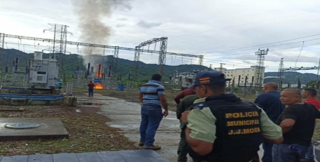 Incendio en la subestación de Morón fue ocasionado por un rayo 