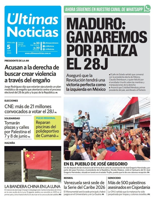 Titulares de la prensa nacional para este 5 de junio