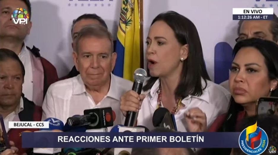 María Corina Machado no reconoce el triunfo de Nicolás Maduro