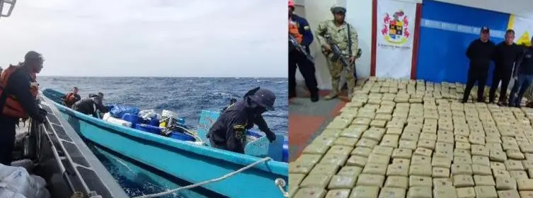 Detienen dos venezolanos en Colombia al ser interceptada una embarcación con 74 kilos de cocaína