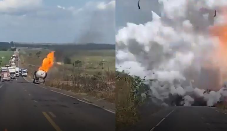 Seis heridos, entre ellos tres periodistas, dejó explosión de un camión cisterna en Brasil