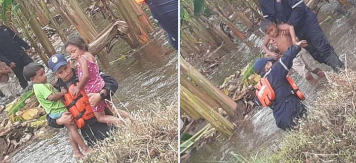 Rescatan a cuatro niños wayúu tras ser desplazados por el río Quintanillo en el municipio Sucre