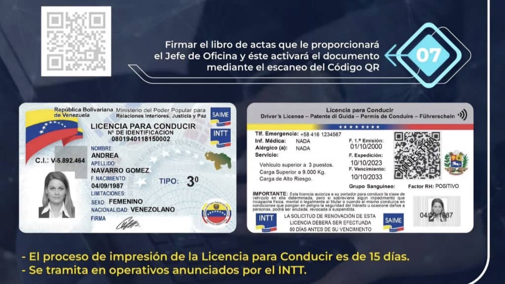 INTT anuncia los pasos para obtener el nuevo formato de la licencia para conducir