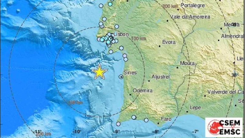 Terremoto de magnitud 5,5 estremeció Portugal y se sintió en España y Marruecos