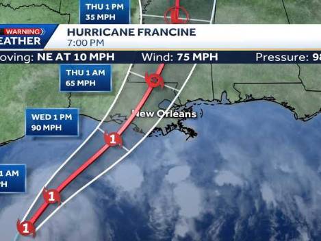 Francine se convierte en huracán y se dirige al sur de EEUU