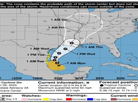 La tormenta tropical Francine se intensifica rumbo a la costa sur de EEUU