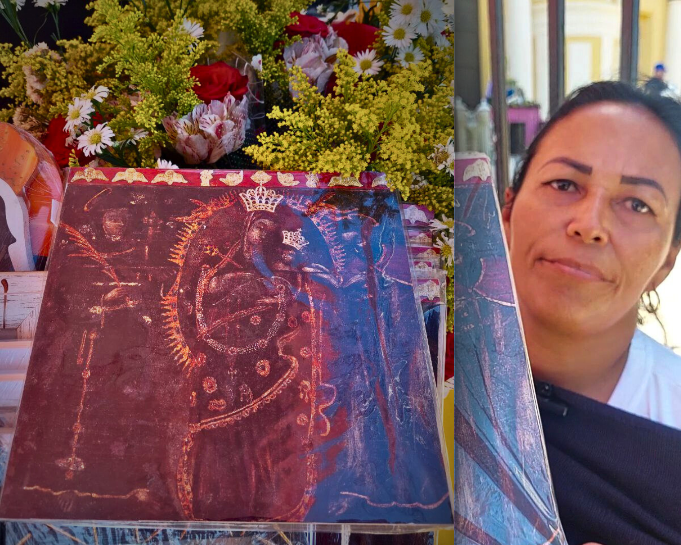 Ella vende tablitas de la Chinita desde niña: Muchos feligreses año tras año compran sus recuerditos de la Virgen