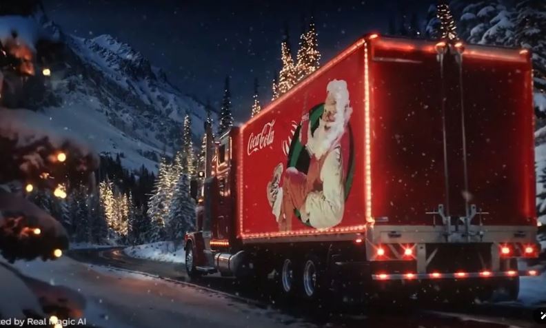 Coca cola la rompe con su tráfico en el mensaje de Navidad creado con IA