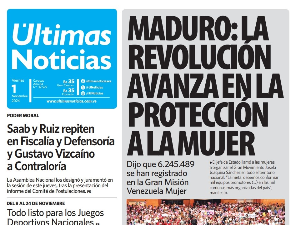 Titulares de la prensa nacional para este 1 de noviembre