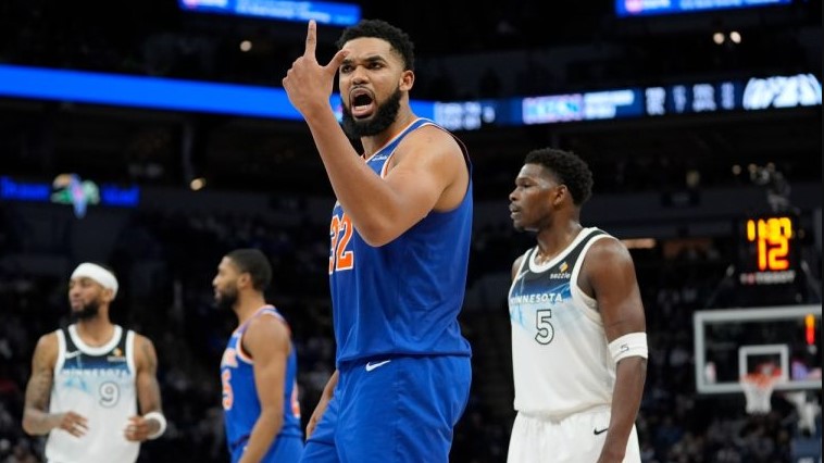 Knicks apaleó a los Wolves con un Karl Anthony Towns como protagonista